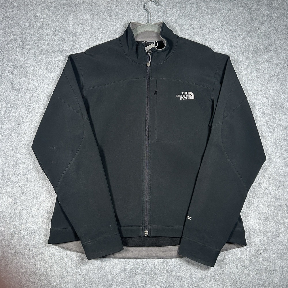 North Face Jacket Womens Size Large Black Apex Softshell Full Zip Fleece Lined